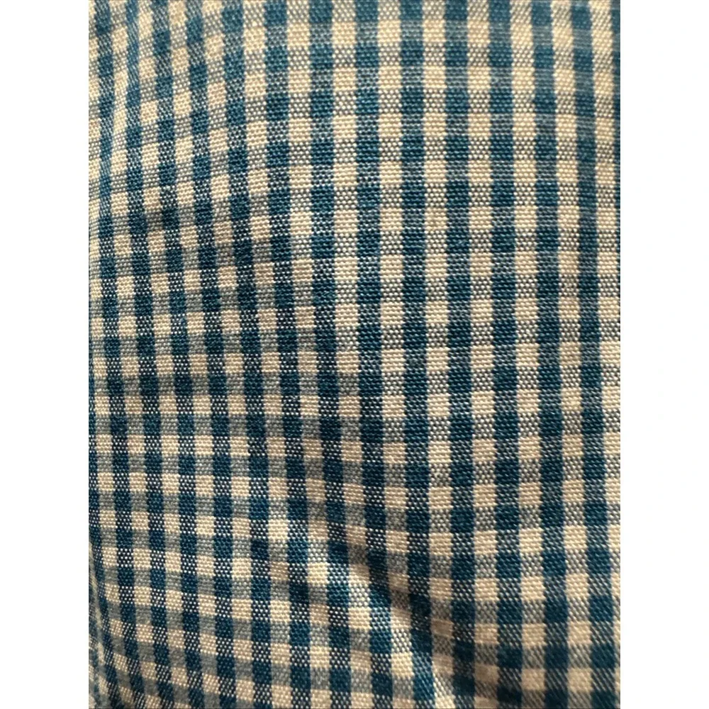 Banana Republic Non-iron Slim Fit Long Sleeve Mens Shirt L 16.5x33 Blue Check